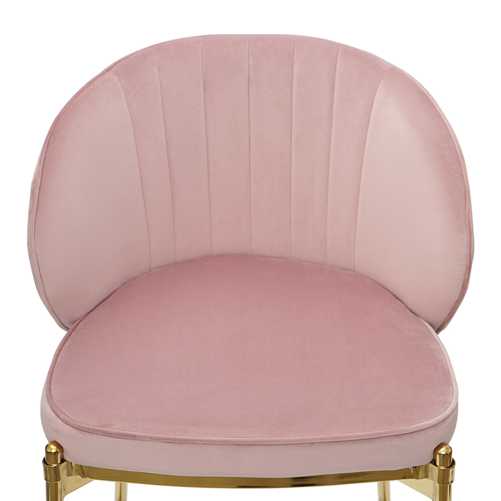 Стул барный Bergenson Bjorn Coral, велюр, розовый