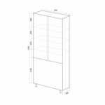 Пенал СПУТНИК-60 белый с корзиной (600*1900*335) (ПВХ)