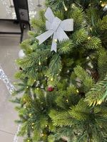 Елка с гирляндой "Рождественская" (Литая хвоя) 180 см / 1,8 м