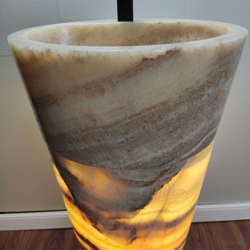 Раковина напольная из оникса Yellow ON-01355 (45*45*90 см)