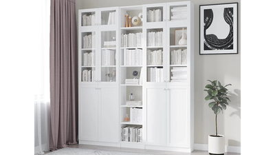 Книжный шкаф Билли 32 Белый Фасадный 0101 200*30*237 см, Белый   Фиеста