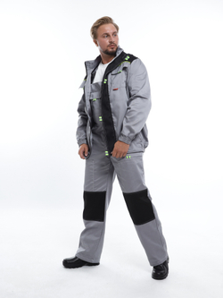 Костюм Nerss «Практик», куртка + полукомбинезон. Серый с черным