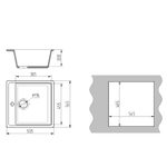 Мойка ML-GMS21 СТАНДАРТ прямоугольная, бежевый (328), 565*505*200мм