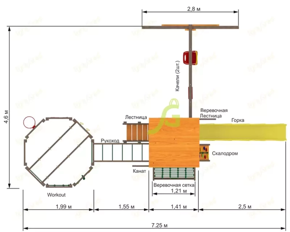 Детская площадка Панда Фани Gride с WorkOut