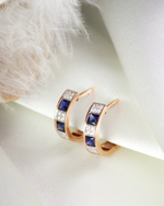 Ефимов Золотые серьги с бриллиантами и сапфирами