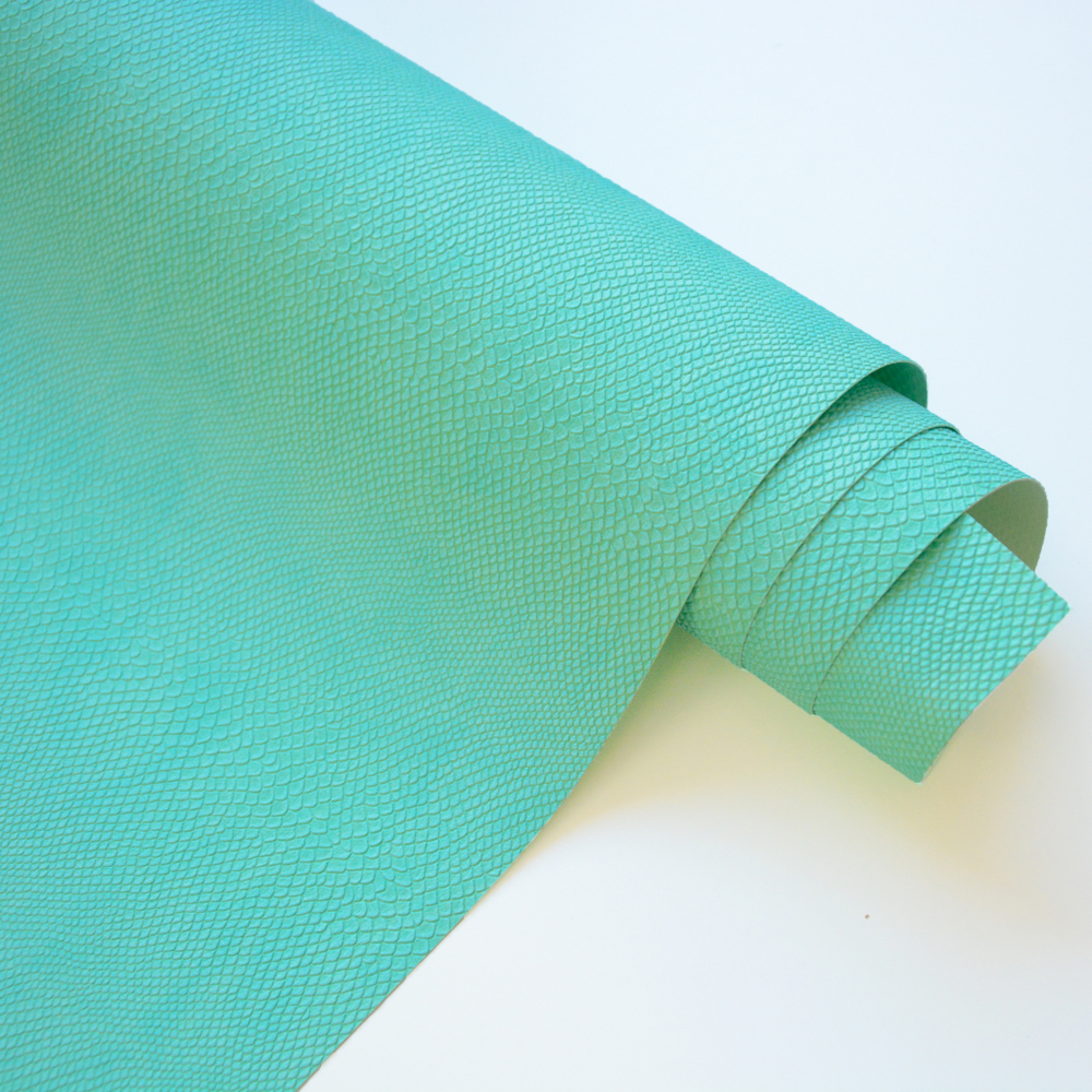 Кожзам переплетный с тиснением "Питон", мятный