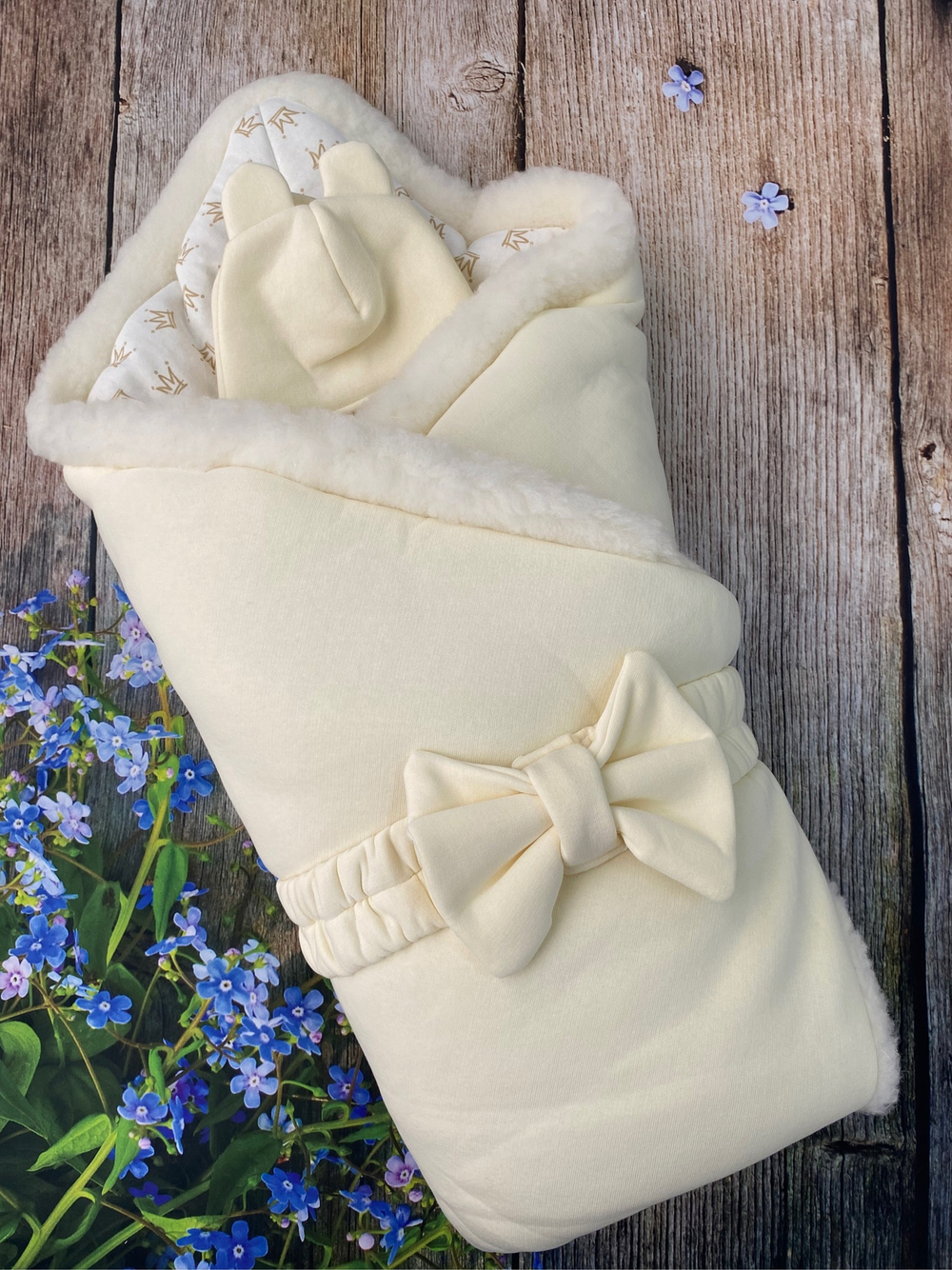 Комплект на выписку 6-ти предметный "Р-Р" (одеяло, комбинез, слип, шапочка, пояс, чепчик)  (Цвет: Хаки)