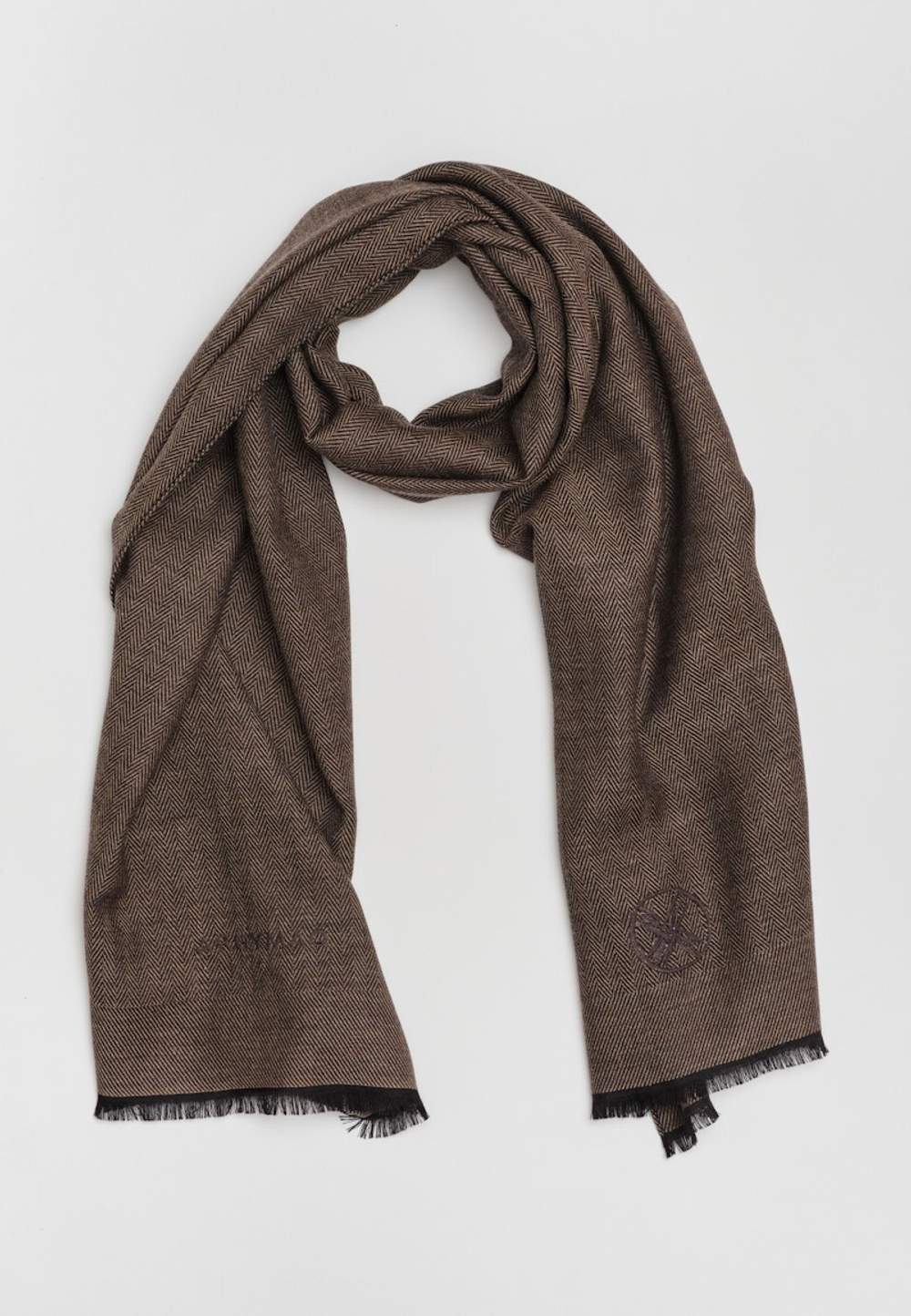 Шерстяной шарф 45×180 BROWN