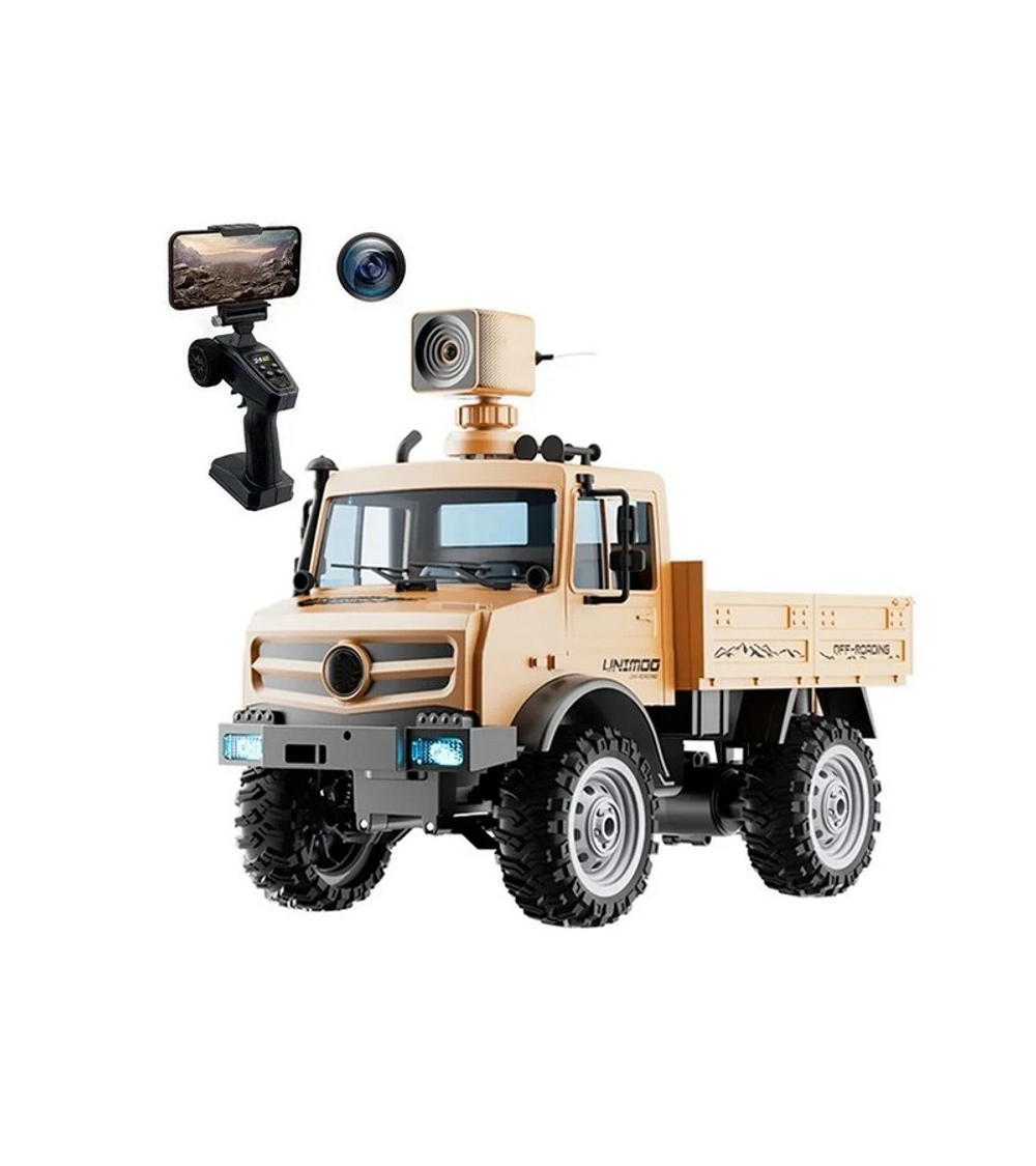 Радиоуправляемая машина WPL Следопыт с FPV HD WIFI камерой (песочная) 4WD 1/16 2.4G RTR