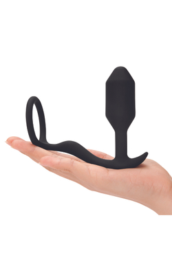 b-vibe Snug & Tug - Эрекционное кольцо с анальным плагом