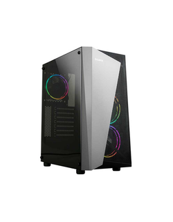 Корпус ZALMAN S4 Plus, ATX, BLACK, WINDOW, 2x3.5", 1x2.5", 2xUSB2.0, 1xUSB3.0, FRONT 2x120mm RGB, REAR 1x120mm RGB