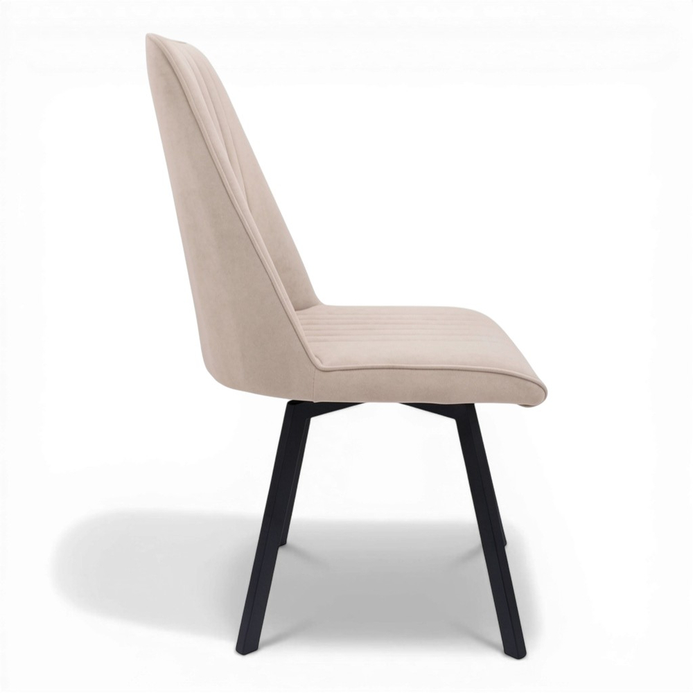 Стул поворотный "Софти 360" (арт. 325П), велюр Бренди В03 бежевый, ножки профильные черные