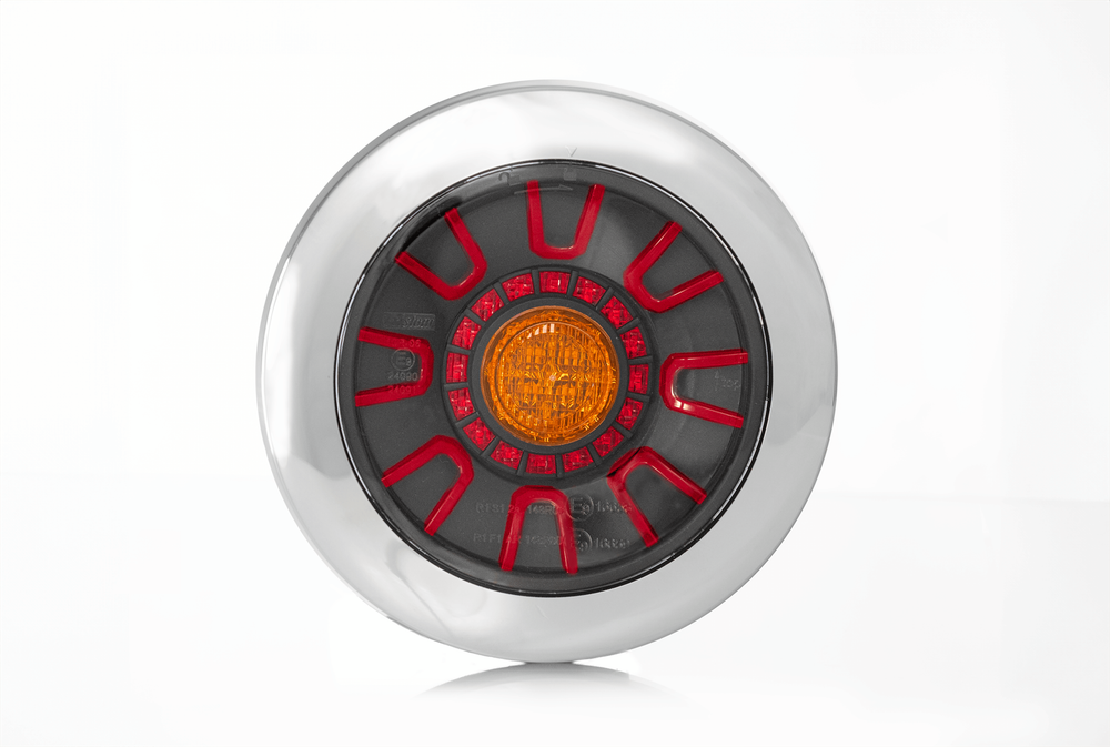 Фонарь задний Fristom FT-313 LED CHROME 3-функциональный задний 12-36V