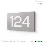 Номер на дверь 124, табличка на дверь для офиса, квартиры, кабинета, аудитории, склада, серый 120х70 мм, Айдентика Технолоджи