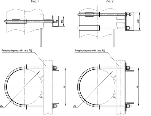 Узел крепления анкерного кронштейна на железобетонной стойке