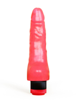 Двойной вибромассажер из розового геля - 17 см.