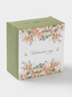 Чайная пара Доляна «Цветы», 2 предмета: чашка, 250 мл, блюдце d=15 см, фарфор, белая