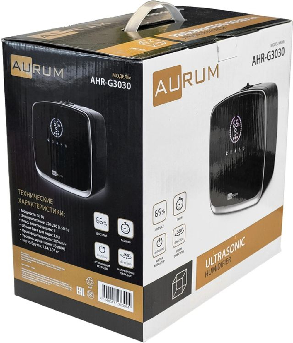 Увлажнитель воздуха ультразвуковой AURUM AHR-G3030,  3л,  черный