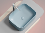 Умывальник чаша накладная прямоугольная (цвет Голубой Матовый) Element 505x380x150мм