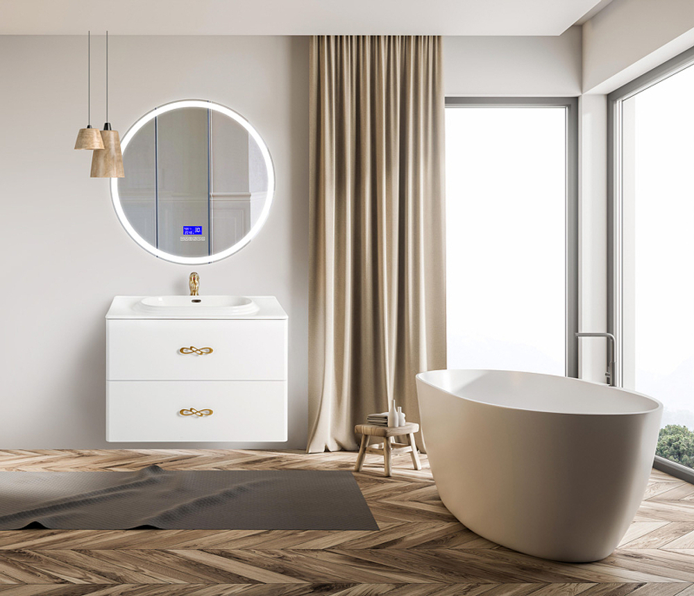 Зеркало BelBagno SPC-RNG-700-LED-TCH-RAD с подсветкой с сенсорным выключателем с bluetooth с термометром с радио
