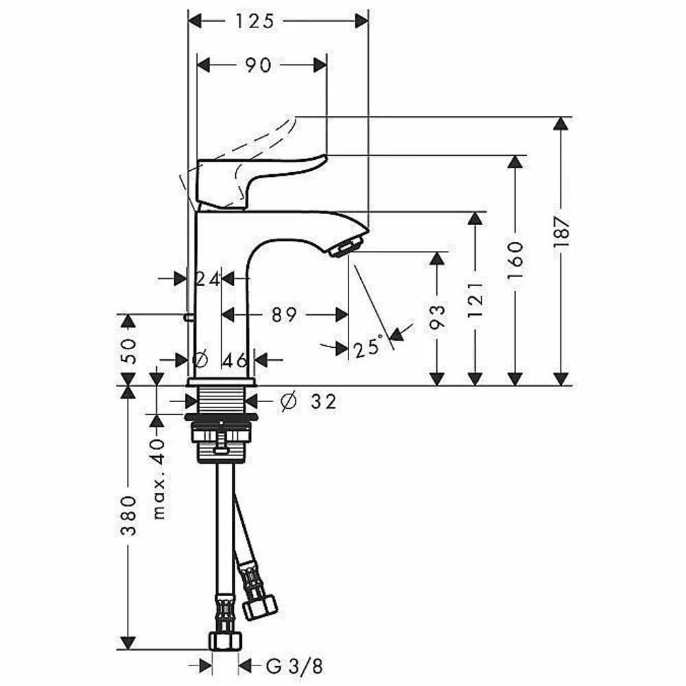 Смеситель для раковины Hansgrohe Metris 31088000