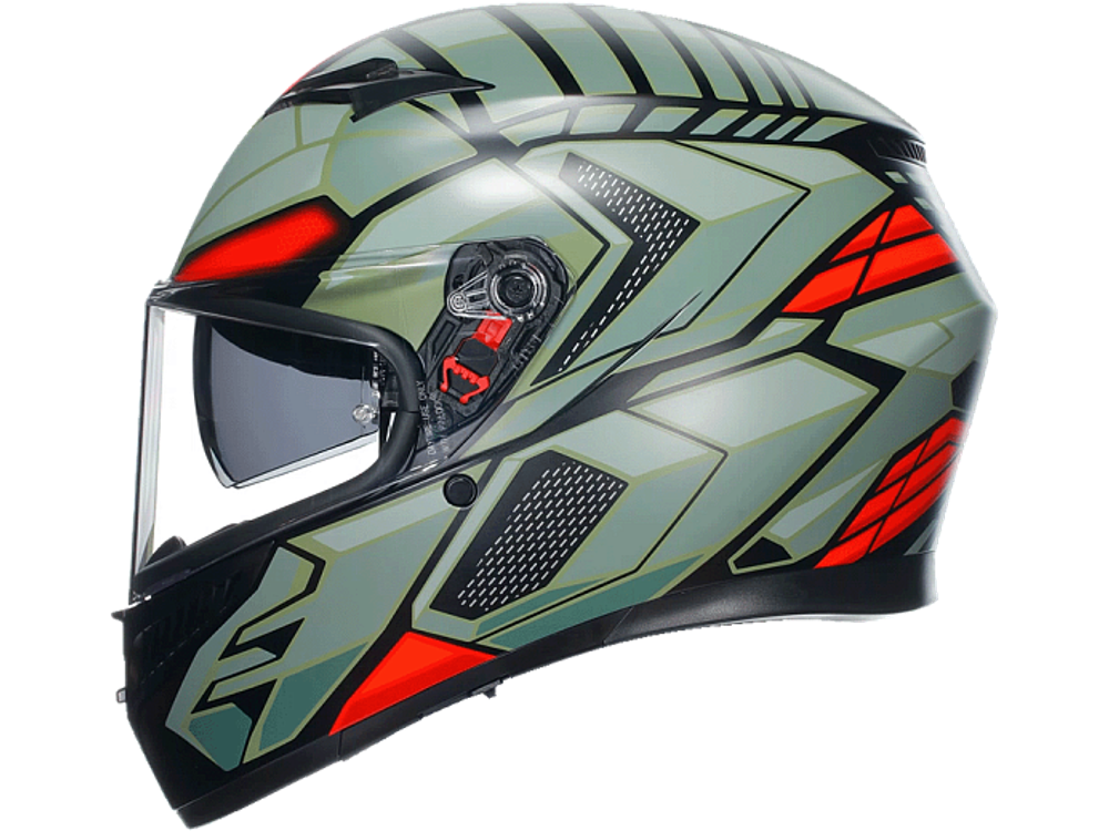 AGV K-3 E2206 DECEPT MATT BLACK/GREEN/RED