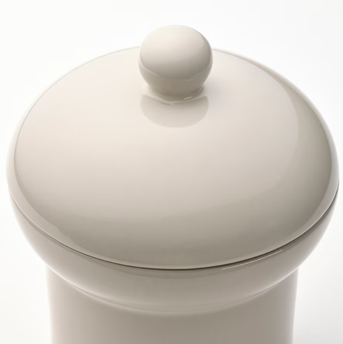 СПИННАРХАЙ SPINNARHAJ Контейнер керамический с крышкой 13х16 см, крем
