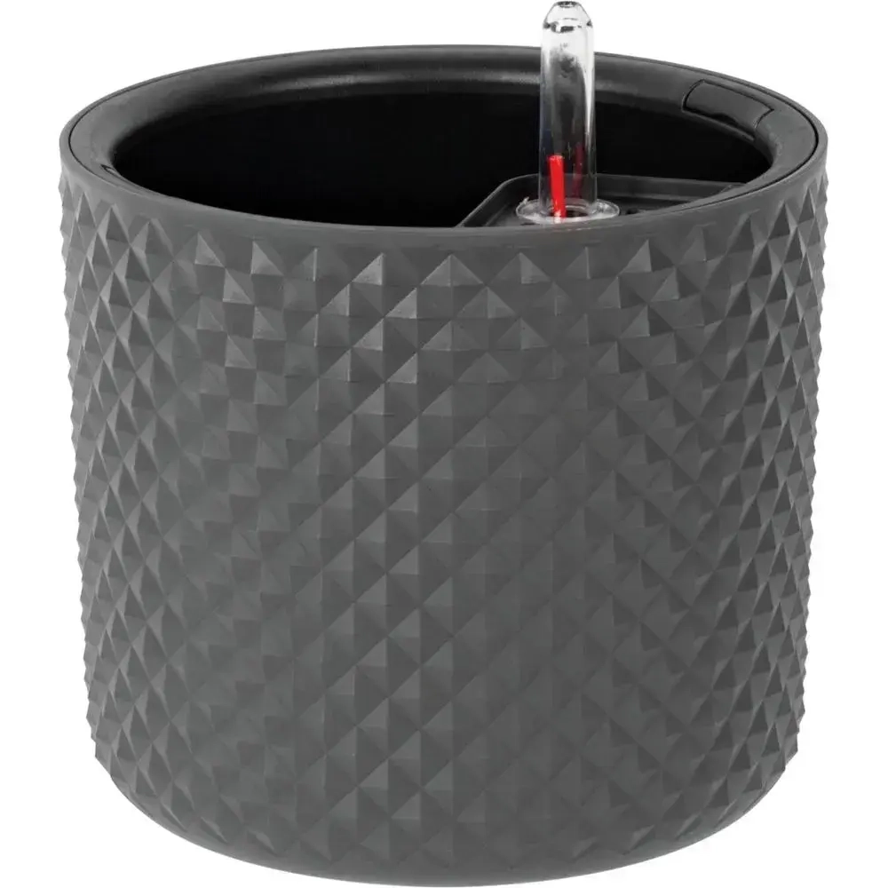 Кашпо ФАСЕТ D180мм с вставкой и с автополивом Графитовый (комплект 8 шт)