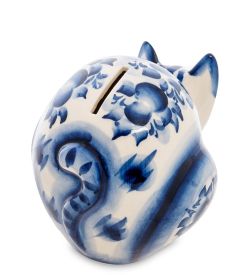 ГЛ- 517 Копилка «Кошечка» (Гжельский фарфор)