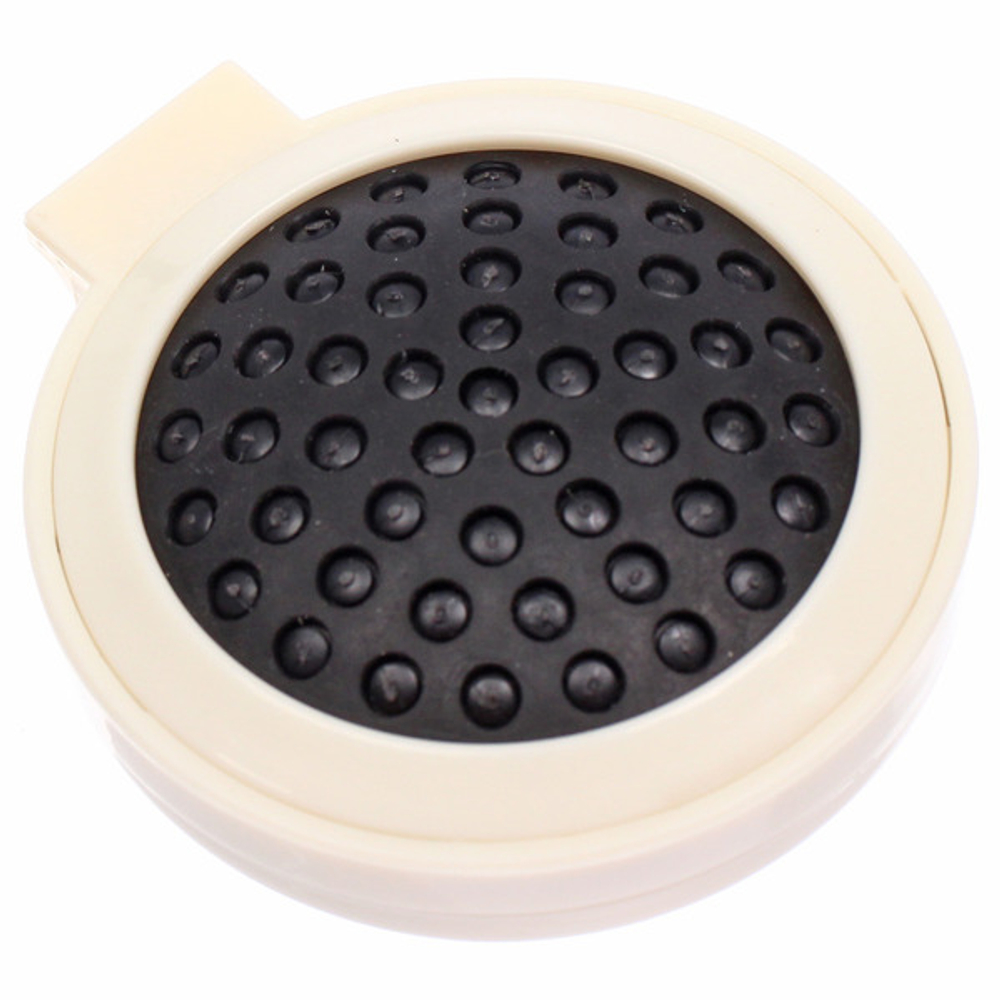 Расчёска массажная складная с зеркалом «БАМБИ БУМ», цвет капучино, d-6.5см (пакет с подвесом)