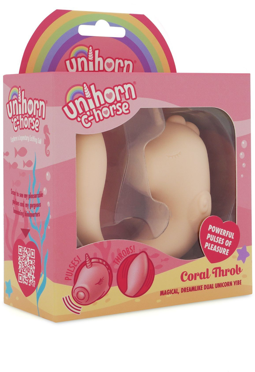 Нежно-розовый С-образный вибромассажер C Horse Coral Throb с режимом пульсации (Цвет: розовый)