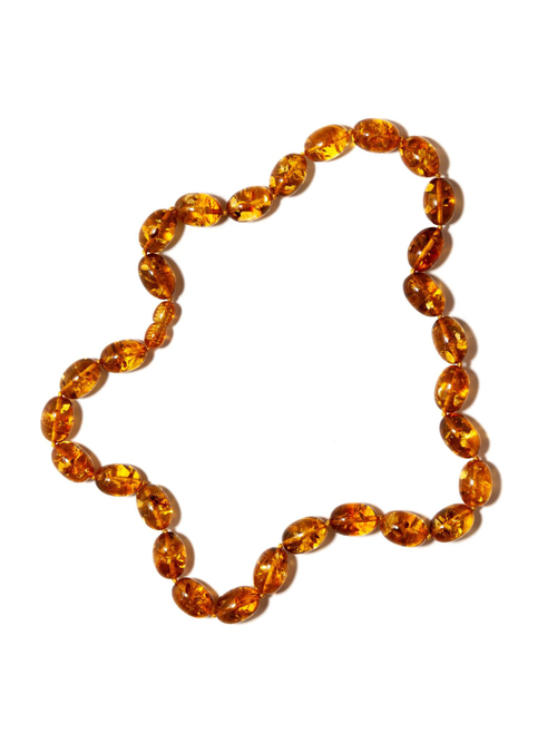 Бусы из янтаря натурального 51 см, бусины оливки 15 на 10 мм. Бусы из натуральных камней ручной работы из Калининграда