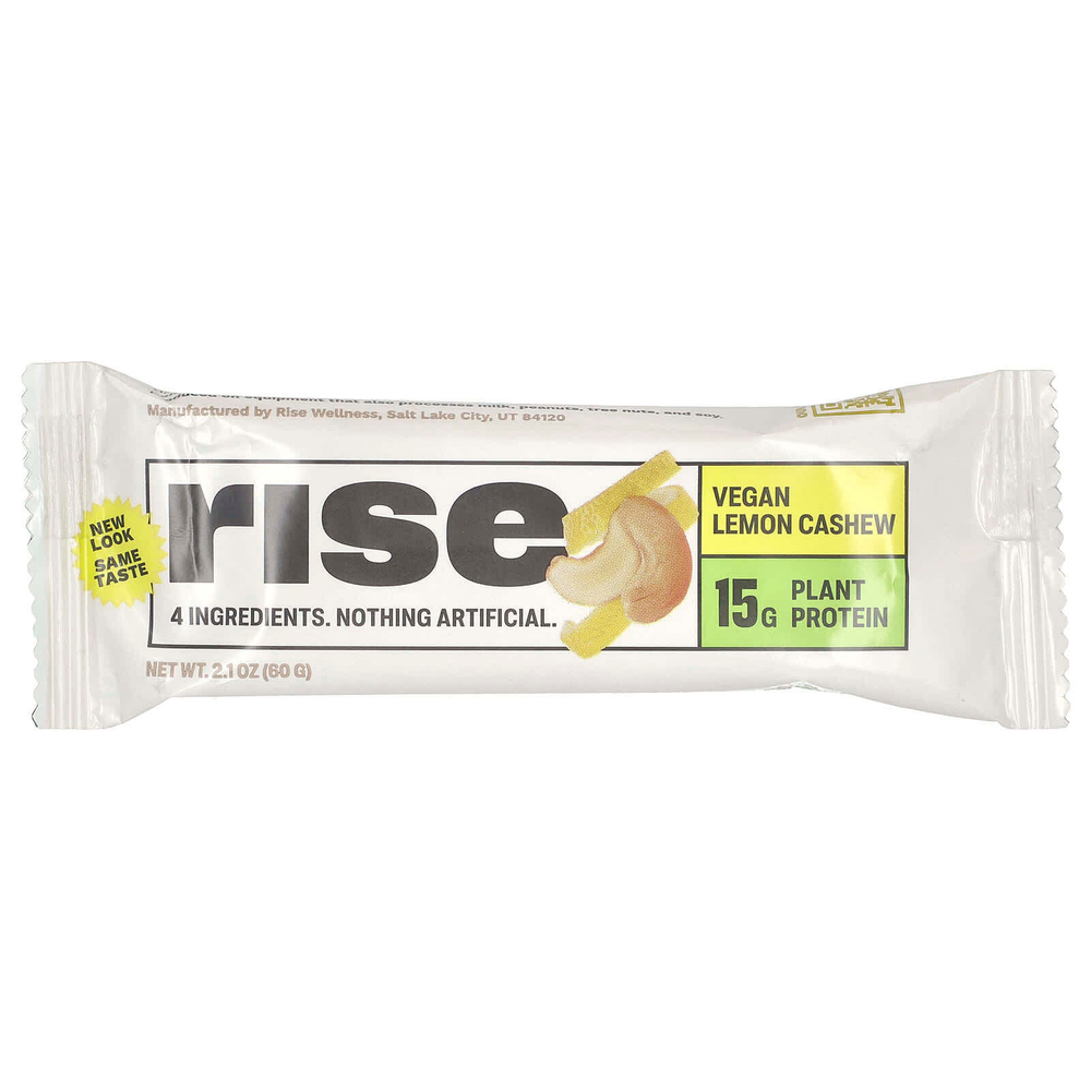 Rise Bar, Protein Bar, лимонный кешью, 12 батончиков, 60 г (2,1 унции)