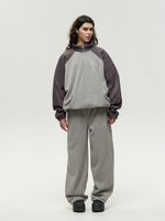 Drawstring Half-Zipped Sweatshirt Double Grey