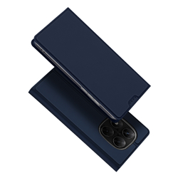 Чехол книжка из PU кожи синего цвета от Dux Ducis для Xiaomi Redmi Note 14 Pro 4G, серия Skin Pro Series Case