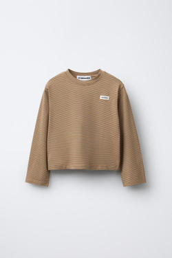 ZARA Х BENSIMON® ФУТБОЛКА С ДЛИННЫМИ РУКАВАМИ, ТАБАЧНЫЙ