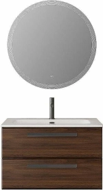 Тумба с раковиной Cezares ECO-CER-N 80 ECO-CER-N-800-2C-SO-NCS-P орех шоколад софт