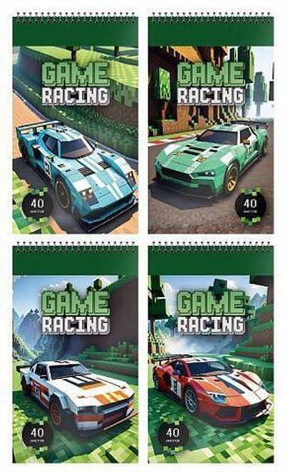 Блокнот А7 40л. клетка "Майнкар" греб. мел. карт., спл. Уф-лак (Schoolformat)