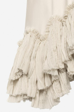 ZARA АСИММЕТРИЧНОЕ ПЛАТЬЕ С ВОЛАНАМИ — THE ITEM, ЭКРЮ