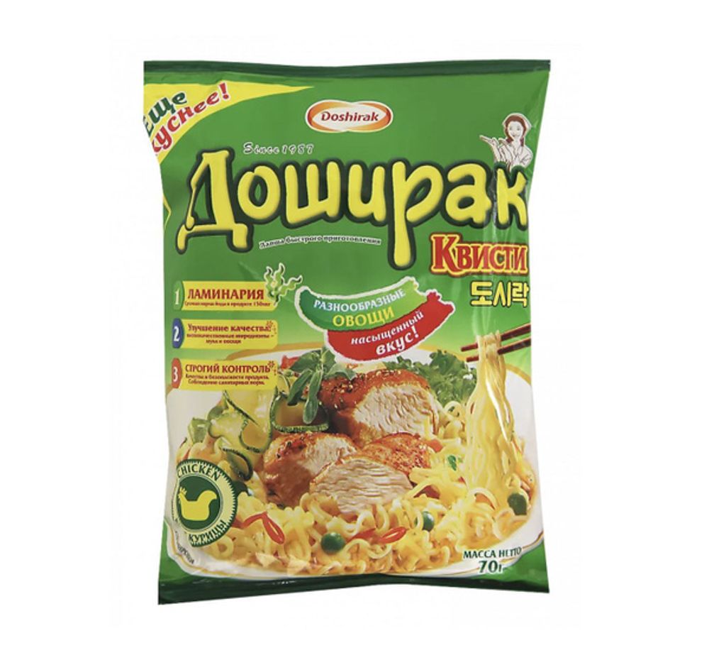 Лапша быстрого приготовления Доширак Квисти со вкусом курицы, 70г