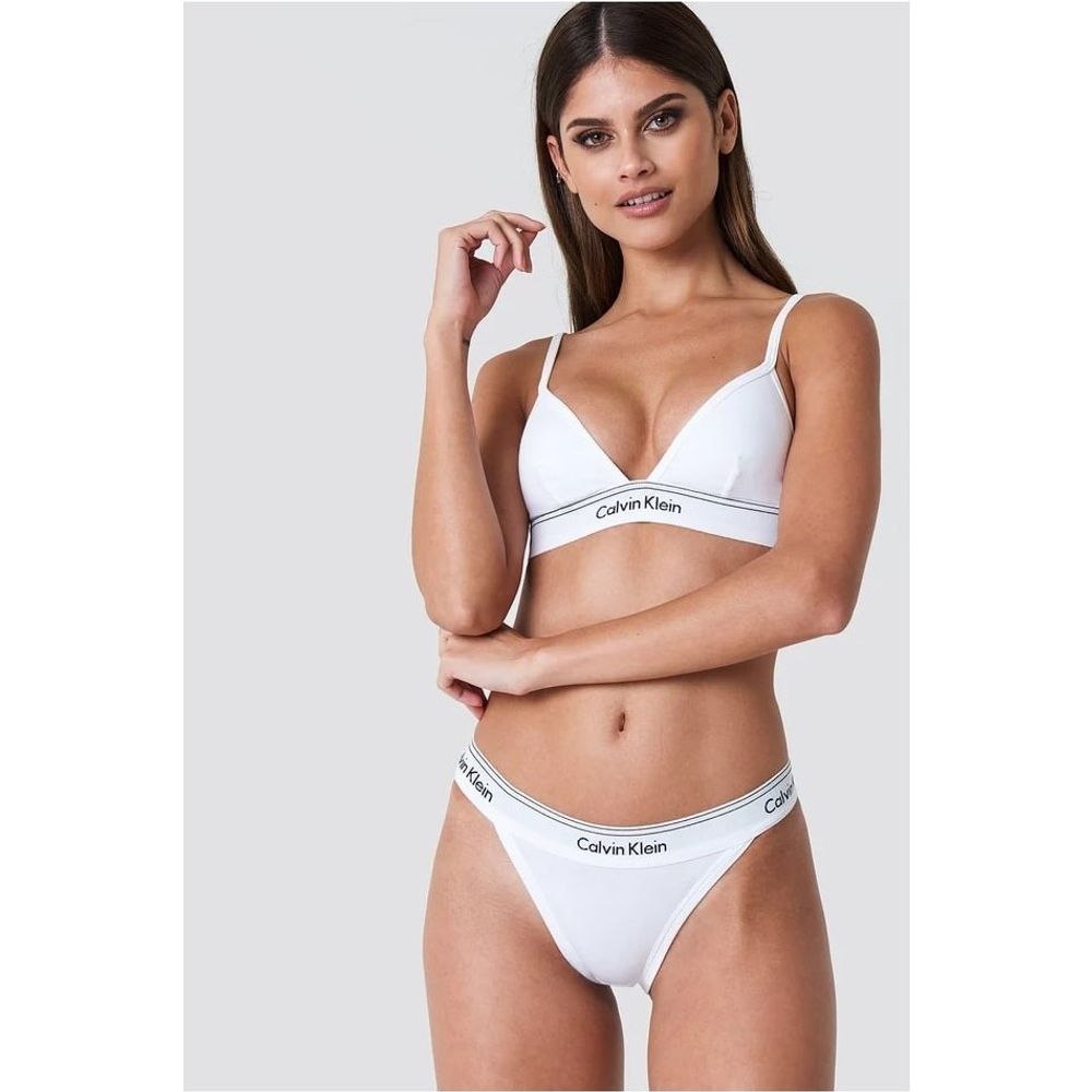 Женские трусы танга белые Calvin Klein Women Modern Cotton