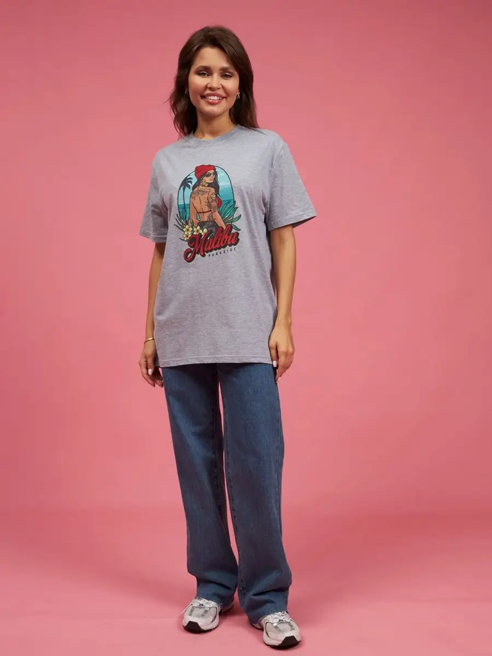 Футболка оверсайз женская мужская с принтом Малибу