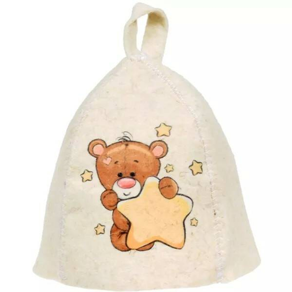 Шапка детская для бани и сауны Мишка