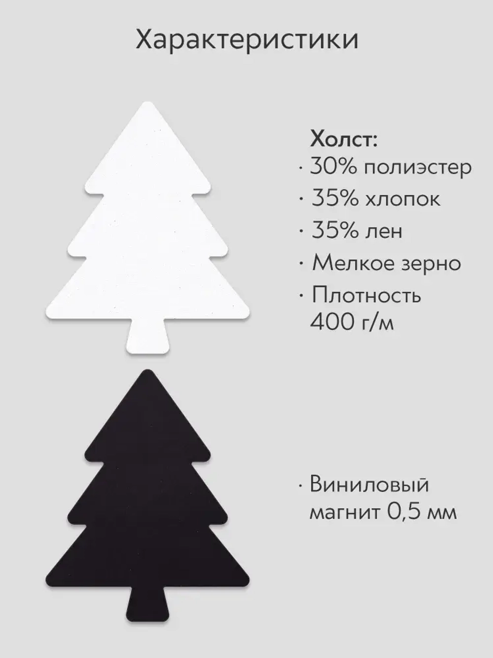 Холст на магните для росписи и рисования, размер: 9х11 см, ёлка, набор 5 штук