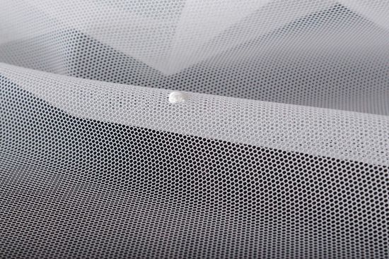 Тюль Горошки французская сетка (белый)