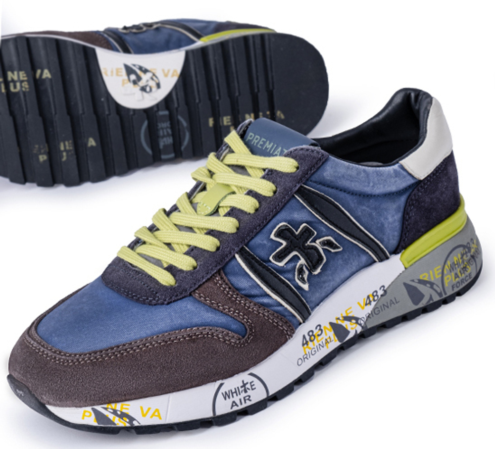 Premiata Lander 5898 Синие с салатовым