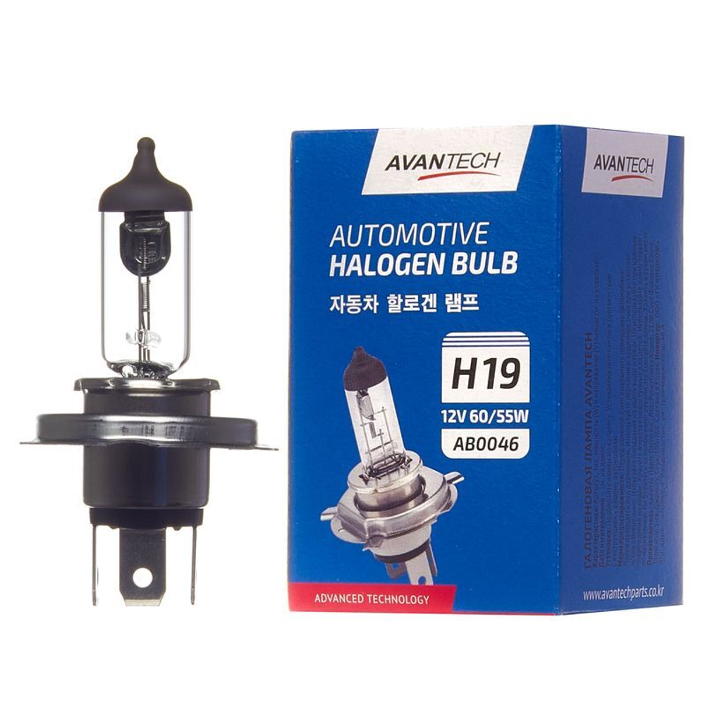 Лампа головного света Avantech H19 12V 60/55W AB0046