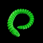 Фигурка змеи, змея игрушка антистресс "шипастая", зеленая, 32 см.