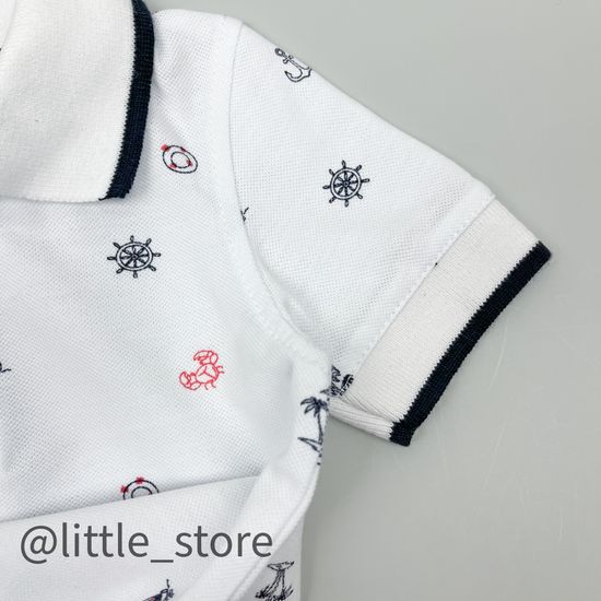 Футболка-поло "Морской бриз" белая