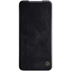 Кожаный чехол книжка от Nillkin для Xiaomi Poco X3 NFC и Poco X3 Pro, серия Qin Leather, черный цвет